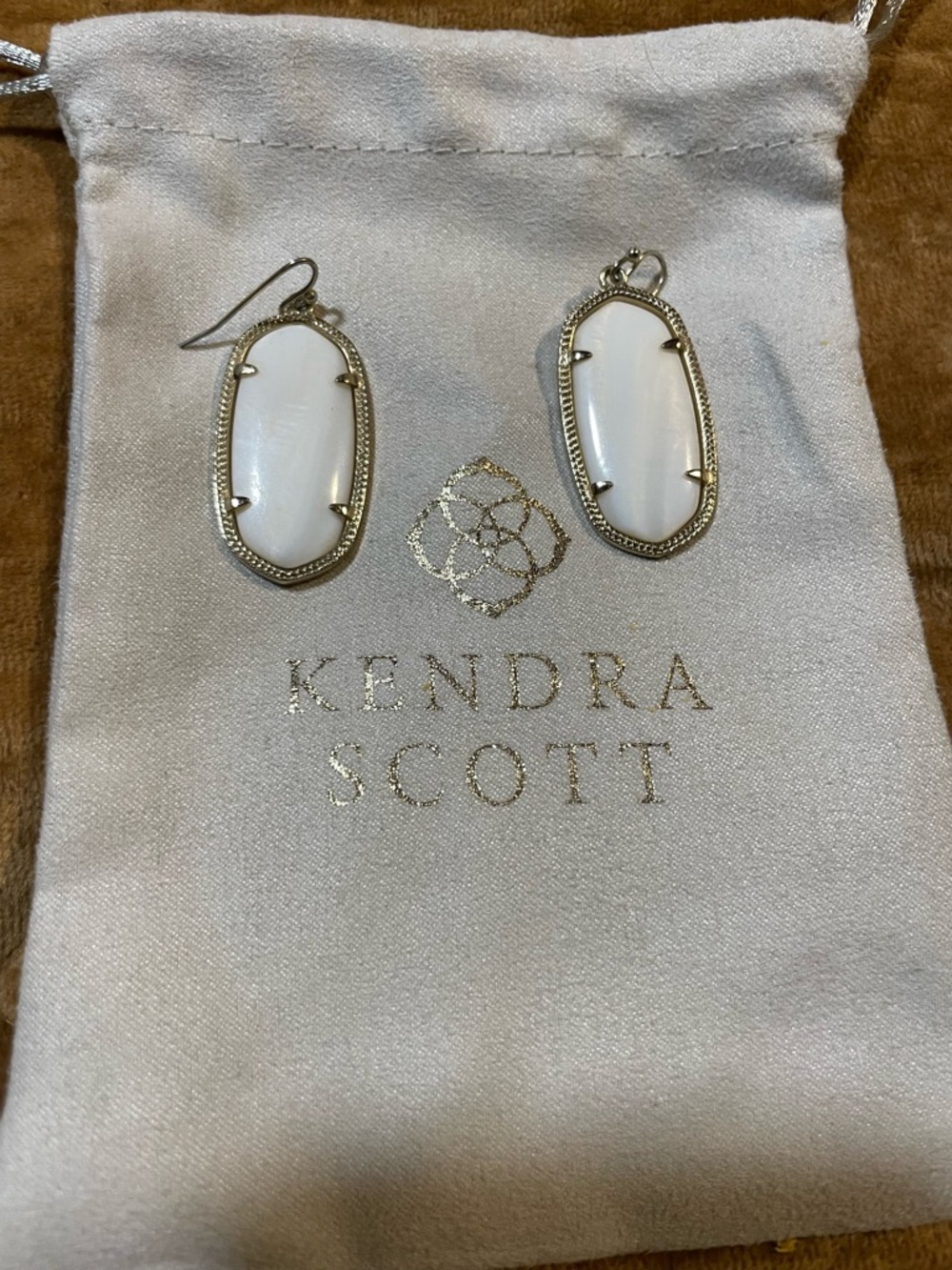 Kendra Scott Elle Drop Earrings Gold Mother of Pearl